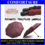 Mini Korea Style 3 Layer Foldable One Click ONLY Automatic Open & Close Umbrella